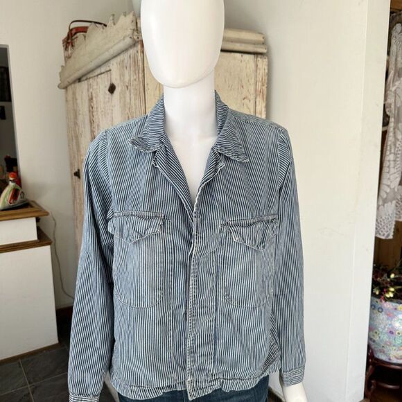 JOHNNY WAS PETTE & GRETA PINSTRIPE DENIM JACKET - Picture 1 of 10